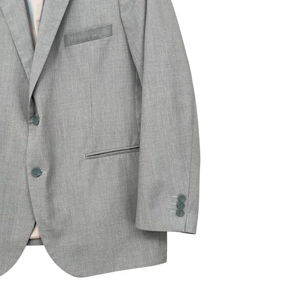 Hockerty Grey Bespoke Custom 2 Button Notched Lapel Blazer Jacket Mens 46 - Picture 3 of 10